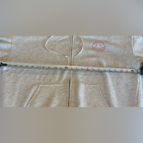 STARFIT Light Grey Oversized Zip Up Hoodie Sweatshirt w/ Lightning Bolt  XL/XXL - Picture 4 of 13